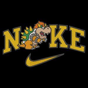 Nike Mario Bros Bowser Embroidered Adult Unisex Crewneck Sweatshirt Video Gamer